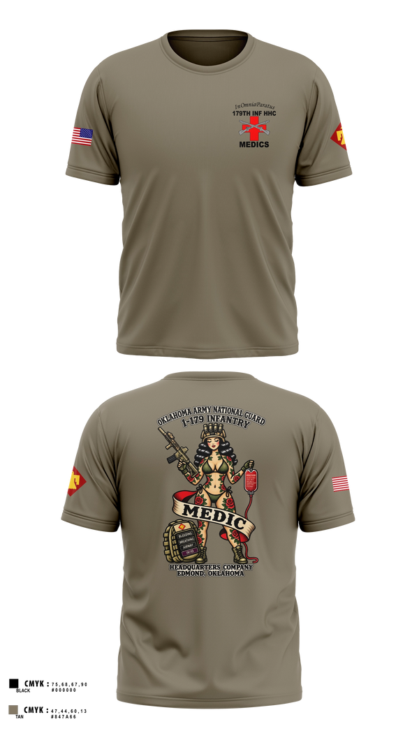 Old School Cotton Shirt, 179 HHC Medics, National Guard, Teamtime, Team time, sublimation, custom sports apparel, team uniforms, spirit wear, spiritwear, sports uniforms, custom shirts, team store, custom team store, fundraiser sports, apparel fundraiser