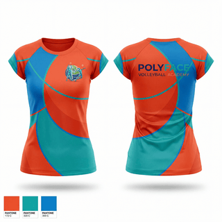 Short Sleeve Womens Volleyball Jersey, PolyFace Volleyball Academy, Women's Volleyball, Teamtime, Team time, sublimation, custom sports apparel, team uniforms, spirit wear, spiritwear, sports uniforms, custom shirts, team store, custom team store, fundraiser sports, apparel fundraiser