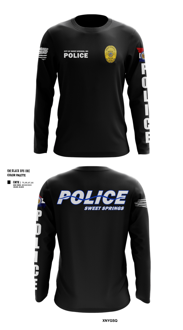 Long Sleeve Performance Shirt, Sweet Springs, Police, Teamtime, Team time, sublimation, custom sports apparel, team uniforms, spirit wear, spiritwear, sports uniforms, custom shirts, team store, custom team store, fundraiser sports, apparel fundraiser