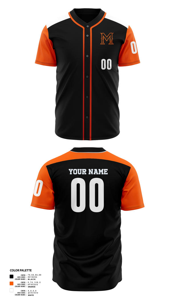 Full Button Baseball Jersey, MONTVILLE, Baseball, Teamtime, Team time, sublimation, custom sports apparel, team uniforms, spirit wear, spiritwear, sports uniforms, custom shirts, team store, custom team store, fundraiser sports, apparel fundraiser
