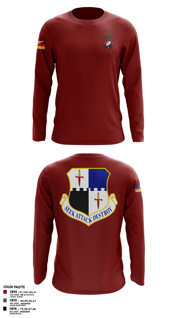 Long Sleeve Performance Shirt, Saber Rugby, Rugby, Teamtime, Team time, sublimation, custom sports apparel, team uniforms, spirit wear, spiritwear, sports uniforms, custom shirts, team store, custom team store, fundraiser sports, apparel fundraiser