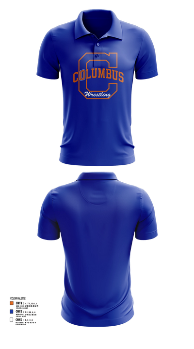 Columbus High School Wrestling 82810722 Short Sleeve Performance Polo - 4