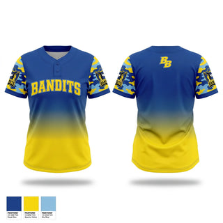 Two Button Softball Jersey, Breakaway Bandits, Softball, Teamtime, Team time, sublimation, custom sports apparel, team uniforms, spirit wear, spiritwear, sports uniforms, custom shirts, team store, custom team store, fundraiser sports, apparel fundraiser