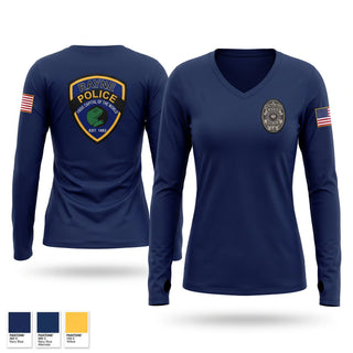 Womens Long Sleeve Vneck Shirt, Rayne Police Department, Police, Teamtime, Team time, sublimation, custom sports apparel, team uniforms, spirit wear, spiritwear, sports uniforms, custom shirts, team store, custom team store, fundraiser sports, apparel fundraiser