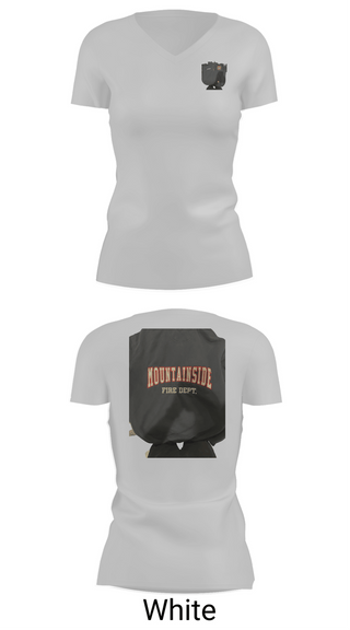 Womens Short Sleeve Vneck Shirt, Mountainside Fire Department, Fire Department, Teamtime, Team time, sublimation, custom sports apparel, team uniforms, spirit wear, spiritwear, sports uniforms, custom shirts, team store, custom team store, fundraiser sports, apparel fundraiser