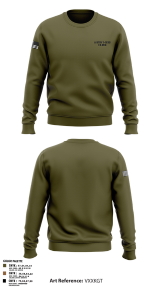 Crew Neck Sweatshirt, A BTRY 1-163D FA Reg, , Teamtime, Team time, sublimation, custom sports apparel, team uniforms, spirit wear, spiritwear, sports uniforms, custom shirts, team store, custom team store, fundraiser sports, apparel fundraiser