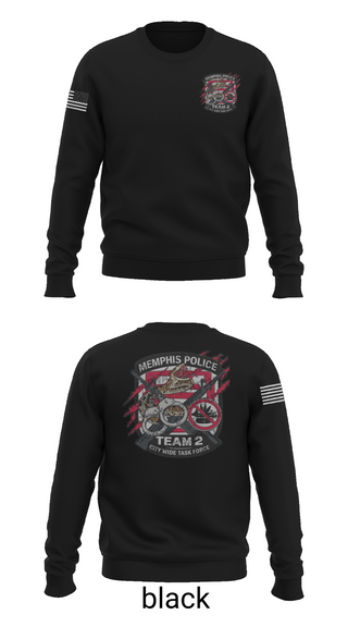 Crew Neck Sweatshirt, Memphis Police City Wide Task Force Team Two, Police, Teamtime, Team time, sublimation, custom sports apparel, team uniforms, spirit wear, spiritwear, sports uniforms, custom shirts, team store, custom team store, fundraiser sports, apparel fundraiser