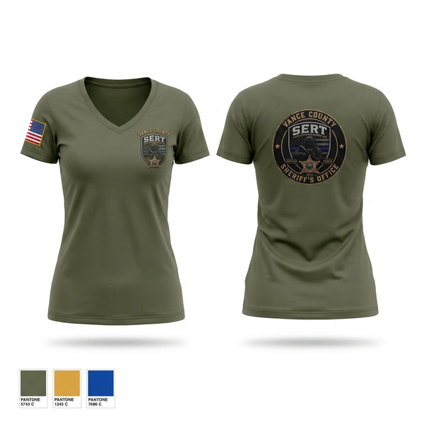 Womens Short Sleeve Vneck Shirt, VCSO SERT, Police, Teamtime, Team time, sublimation, custom sports apparel, team uniforms, spirit wear, spiritwear, sports uniforms, custom shirts, team store, custom team store, fundraiser sports, apparel fundraiser