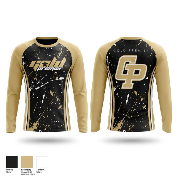 Long Sleeve Performance Shirt, Gold Premier, Softball, Teamtime, Team time, sublimation, custom sports apparel, team uniforms, spirit wear, spiritwear, sports uniforms, custom shirts, team store, custom team store, fundraiser sports, apparel fundraiser