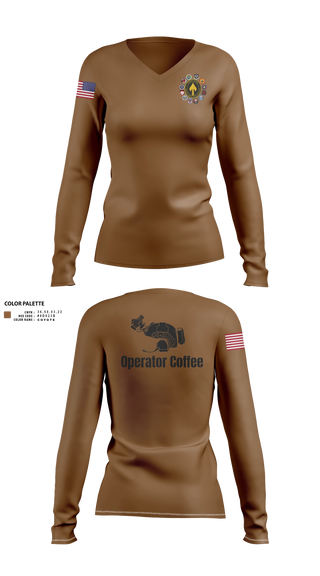 Womens Long Sleeve Vneck Shirt, USSOCOM, Army, Teamtime, Team time, sublimation, custom sports apparel, team uniforms, spirit wear, spiritwear, sports uniforms, custom shirts, team store, custom team store, fundraiser sports, apparel fundraiser