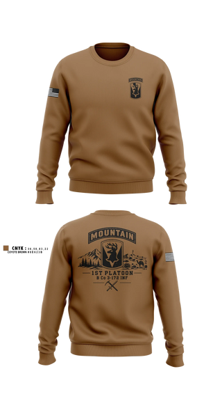 Crew Neck Sweatshirt, B CO 3/172 1st PLT, Army, Teamtime, Team time, sublimation, custom sports apparel, team uniforms, spirit wear, spiritwear, sports uniforms, custom shirts, team store, custom team store, fundraiser sports, apparel fundraiser
