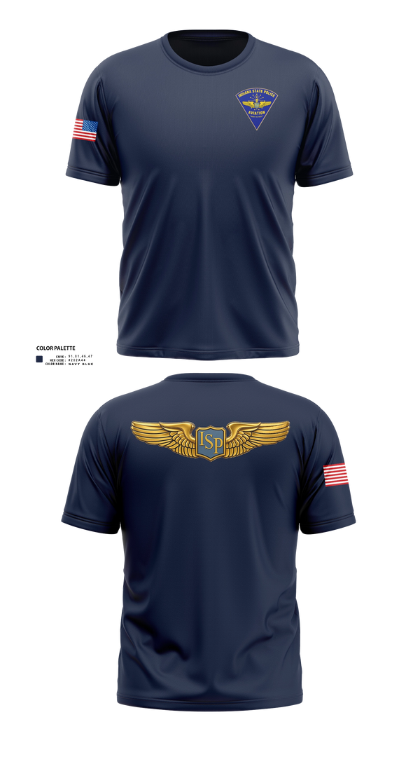 Indiana State Police Aviation Unit Old School Cotton Feel Shirt - 21