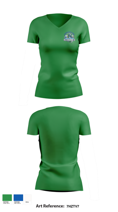 Emerald High Swim Aeroaunts 14114114 Women's Short Sleeve V-neck Shirt - 2