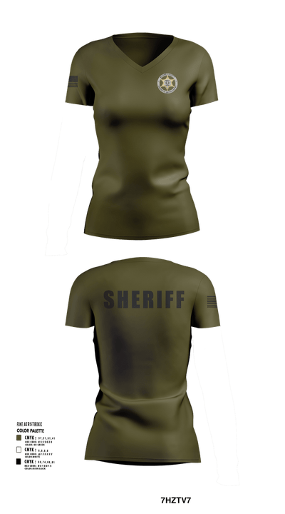 Wayne County Sheriff’s Department 73359444 Women's Short Sleeve V-neck Shirt - 4
