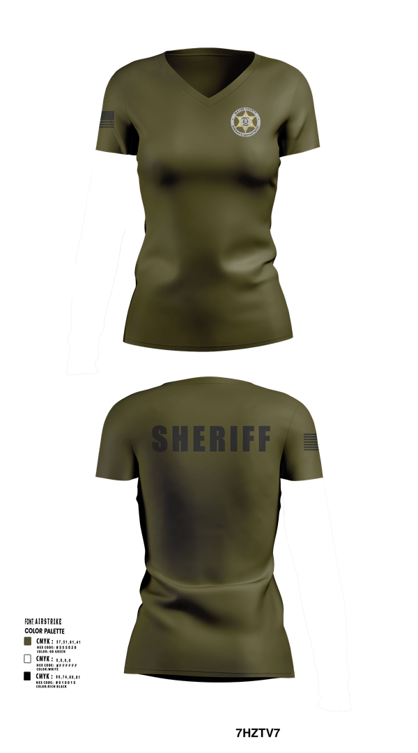 Womens Short Sleeve Vneck Shirt, Wayne County Sheriff’s Department, , Teamtime, Team time, sublimation, custom sports apparel, team uniforms, spirit wear, spiritwear, sports uniforms, custom shirts, team store, custom team store, fundraiser sports, apparel fundraiser