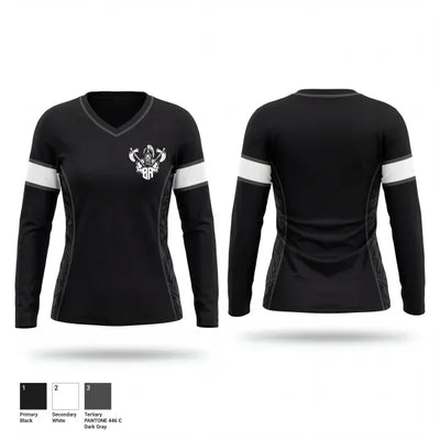 Barbarians Hawaii 57662281 Women's Long Sleeve V-neck Shirt - 2
