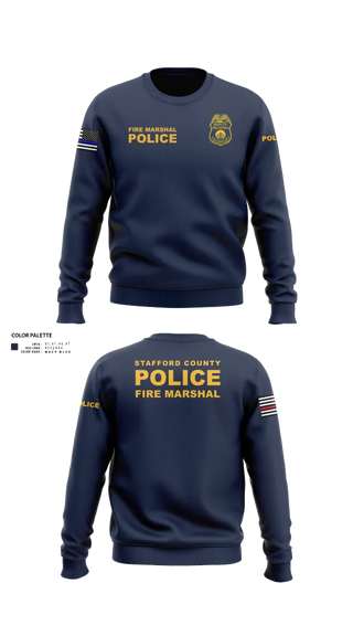 Crew Neck Sweatshirt, Stafford County Fire Marshal's Office, Police, Teamtime, Team time, sublimation, custom sports apparel, team uniforms, spirit wear, spiritwear, sports uniforms, custom shirts, team store, custom team store, fundraiser sports, apparel fundraiser