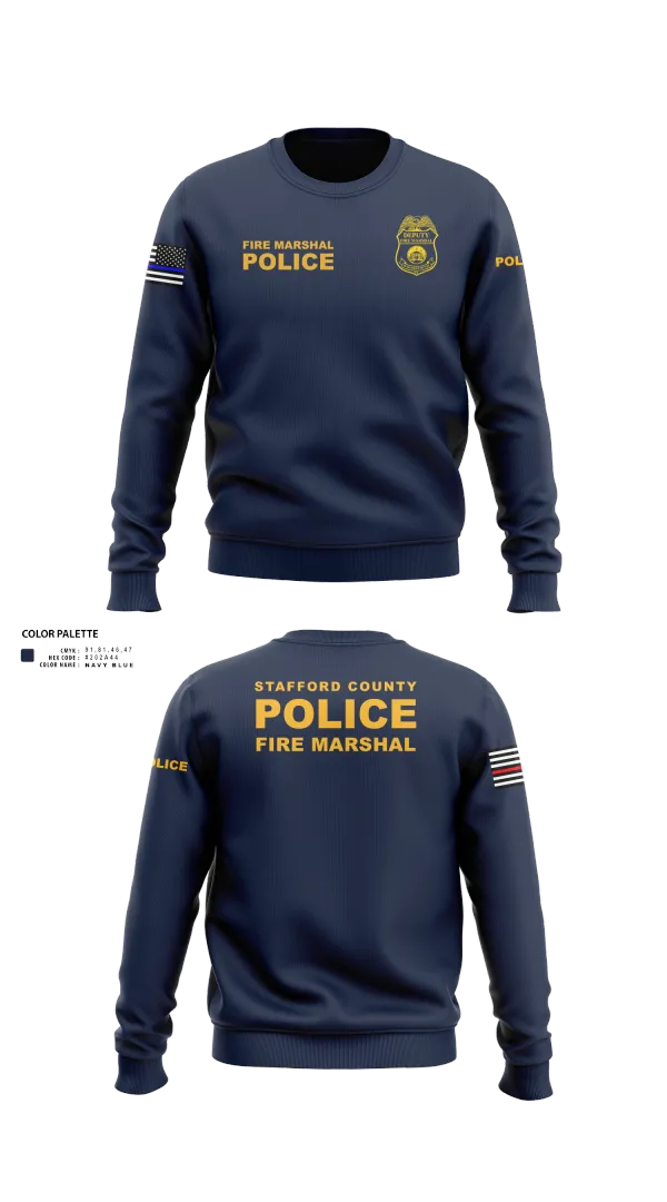 Crew Neck Sweatshirt, Stafford County Fire Marshal's Office, Police, Teamtime, Team time, sublimation, custom sports apparel, team uniforms, spirit wear, spiritwear, sports uniforms, custom shirts, team store, custom team store, fundraiser sports, apparel fundraiser