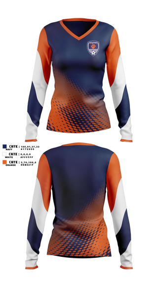 Womens Long Sleeve Vneck Shirt, Delmar, Men's Soccer, Teamtime, Team time, sublimation, custom sports apparel, team uniforms, spirit wear, spiritwear, sports uniforms, custom shirts, team store, custom team store, fundraiser sports, apparel fundraiser
