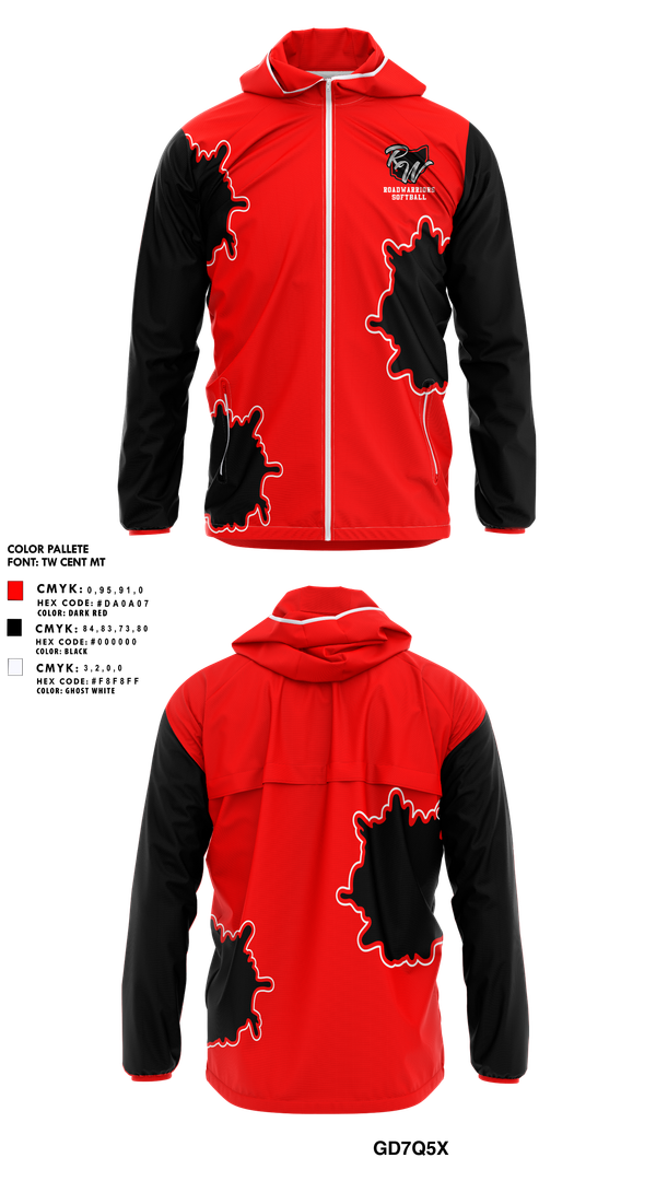 Windbreaker, Roadwarriors, Softball, Teamtime, Team time, sublimation, custom sports apparel, team uniforms, spirit wear, spiritwear, sports uniforms, custom shirts, team store, custom team store, fundraiser sports, apparel fundraiser