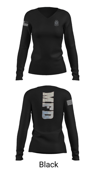 Womens Long Sleeve Vneck Shirt, City Of Monongahela Fire Department, Fire Department, Teamtime, Team time, sublimation, custom sports apparel, team uniforms, spirit wear, spiritwear, sports uniforms, custom shirts, team store, custom team store, fundraiser sports, apparel fundraiser