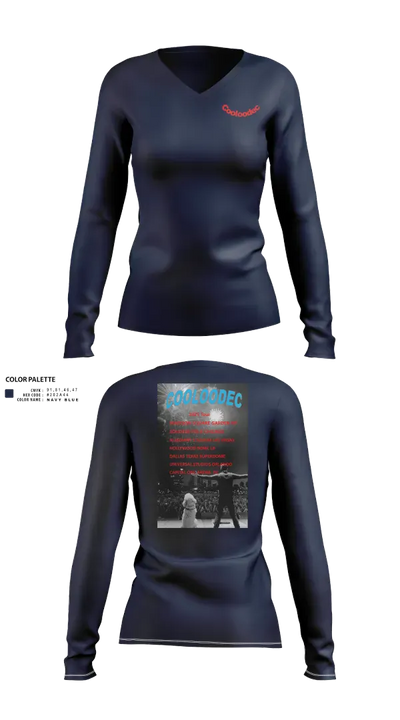 Cooloodec 67101747 Women's Long Sleeve V-neck Shirt - 21