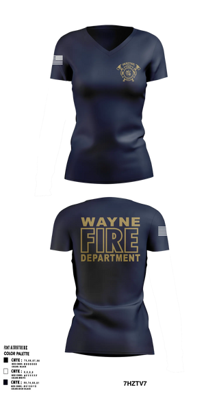 Womens Short Sleeve Vneck Shirt, Wayne Fire Department, Fire Department, Teamtime, Team time, sublimation, custom sports apparel, team uniforms, spirit wear, spiritwear, sports uniforms, custom shirts, team store, custom team store, fundraiser sports, apparel fundraiser