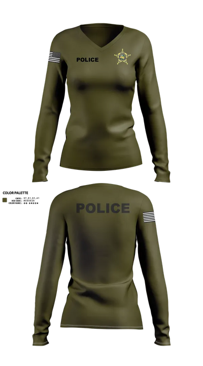 St. Joseph County Police Department 17172359 Women's Long Sleeve V-neck Shirt - 70