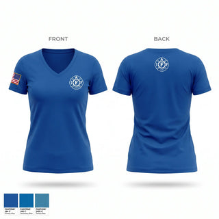 Womens Short Sleeve Vneck Shirt, Erie Fire Department, Fire Department, Teamtime, Team time, sublimation, custom sports apparel, team uniforms, spirit wear, spiritwear, sports uniforms, custom shirts, team store, custom team store, fundraiser sports, apparel fundraiser