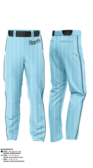 Baseball Pants, Royals, Baseball, Teamtime, Team time, sublimation, custom sports apparel, team uniforms, spirit wear, spiritwear, sports uniforms, custom shirts, team store, custom team store, fundraiser sports, apparel fundraiser
