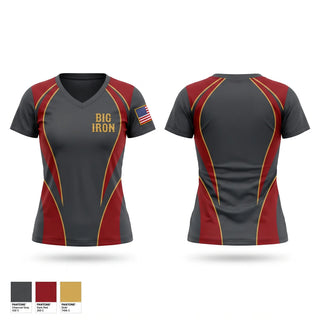 Womens Short Sleeve Vneck Shirt, Big Iron, Fire Department, Teamtime, Team time, sublimation, custom sports apparel, team uniforms, spirit wear, spiritwear, sports uniforms, custom shirts, team store, custom team store, fundraiser sports, apparel fundraiser
