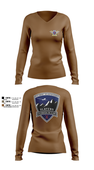 Womens Long Sleeve Vneck Shirt, 2-10 AHB Knighthawks, Army, Teamtime, Team time, sublimation, custom sports apparel, team uniforms, spirit wear, spiritwear, sports uniforms, custom shirts, team store, custom team store, fundraiser sports, apparel fundraiser