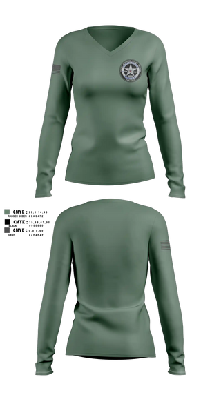 Womens Long Sleeve Vneck Shirt, US Marshals PNVOTF, Police, Teamtime, Team time, sublimation, custom sports apparel, team uniforms, spirit wear, spiritwear, sports uniforms, custom shirts, team store, custom team store, fundraiser sports, apparel fundraiser