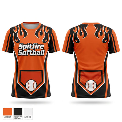 Spitfire Softball Soft Poly Tee Cotton Like Feel - 1