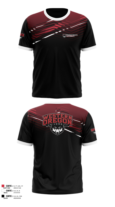 Western Oregon University Equestrian 74623833 Short Sleeve Performance Shirt - 100