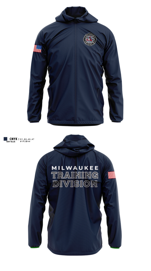 Windbreaker, Milwaukee Fire Department Training Division, Fire Department, Teamtime, Team time, sublimation, custom sports apparel, team uniforms, spirit wear, spiritwear, sports uniforms, custom shirts, team store, custom team store, fundraiser sports, apparel fundraiser