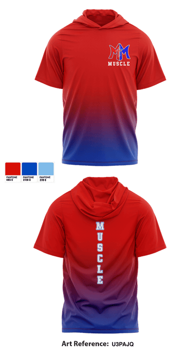MUSCLE 30882996 Short Sleeve Performance Shirt with hood - 1