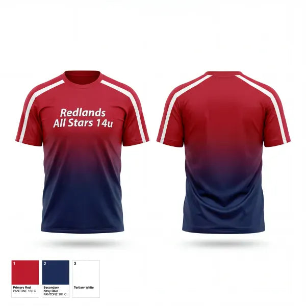 Soft Poly Tee Cotton Like Feel, Redlands All Stars 14u, Softball, Teamtime, Team time, sublimation, custom sports apparel, team uniforms, spirit wear, spiritwear, sports uniforms, custom shirts, team store, custom team store, fundraiser sports, apparel fundraiser