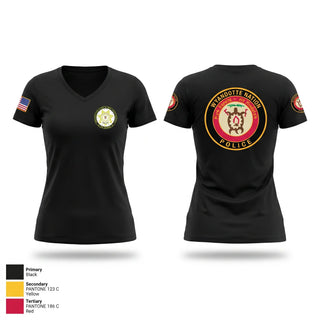 Womens Short Sleeve Vneck Shirt, Wyandotte Nation Police, Police, Teamtime, Team time, sublimation, custom sports apparel, team uniforms, spirit wear, spiritwear, sports uniforms, custom shirts, team store, custom team store, fundraiser sports, apparel fundraiser