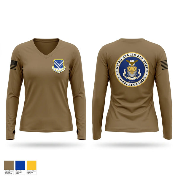 Womens Long Sleeve Vneck Shirt, 116th Air Control Wing, Air Force, Teamtime, Team time, sublimation, custom sports apparel, team uniforms, spirit wear, spiritwear, sports uniforms, custom shirts, team store, custom team store, fundraiser sports, apparel fundraiser