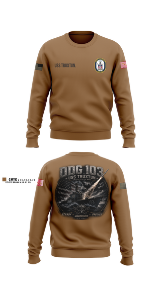 Crew Neck Sweatshirt, USS Truxtun DDG 103, Navy, Teamtime, Team time, sublimation, custom sports apparel, team uniforms, spirit wear, spiritwear, sports uniforms, custom shirts, team store, custom team store, fundraiser sports, apparel fundraiser