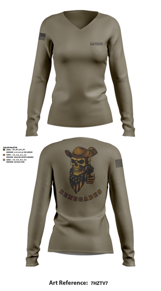 Womens Long Sleeve Vneck Shirt, 1776 Military Police Company, , Teamtime, Team time, sublimation, custom sports apparel, team uniforms, spirit wear, spiritwear, sports uniforms, custom shirts, team store, custom team store, fundraiser sports, apparel fundraiser