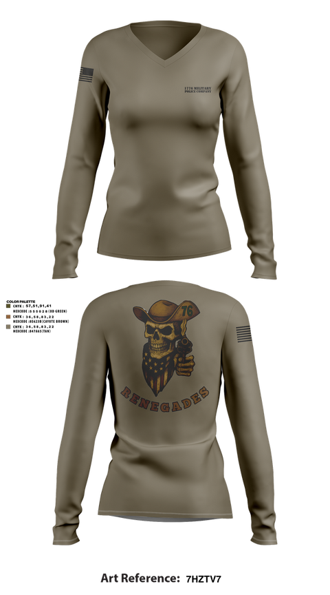 Womens Long Sleeve Vneck Shirt, 1776 Military Police Company, , Teamtime, Team time, sublimation, custom sports apparel, team uniforms, spirit wear, spiritwear, sports uniforms, custom shirts, team store, custom team store, fundraiser sports, apparel fundraiser