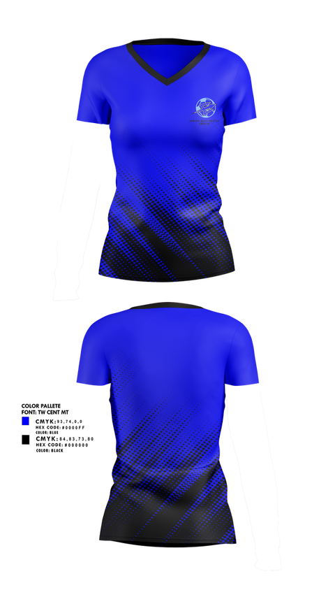 Womens Short Sleeve Vneck Shirt, Epping Blue Devils, Women's Soccer, Teamtime, Team time, sublimation, custom sports apparel, team uniforms, spirit wear, spiritwear, sports uniforms, custom shirts, team store, custom team store, fundraiser sports, apparel fundraiser