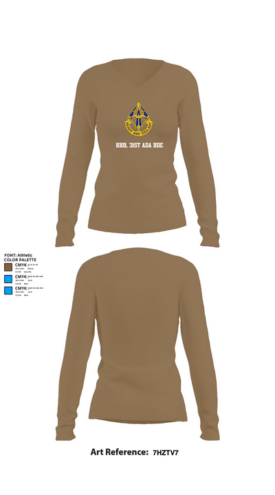 HHB, 31st ADA BDE 93964777 Women's Long Sleeve V-neck Shirt - 2