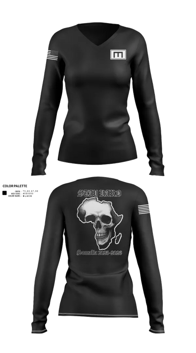 180th ESC 85652758 Women's Long Sleeve V-neck Shirt - 21