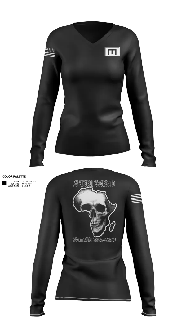 Womens Long Sleeve Vneck Shirt, 180th ESC, Army, Teamtime, Team time, sublimation, custom sports apparel, team uniforms, spirit wear, spiritwear, sports uniforms, custom shirts, team store, custom team store, fundraiser sports, apparel fundraiser