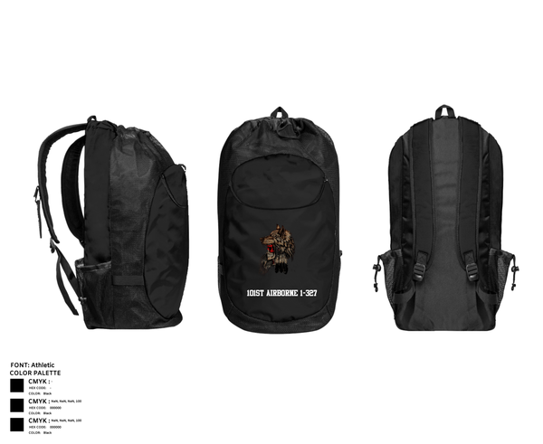 Gear Bag, 101st airborne 1-327, Army, Teamtime, Team time, sublimation, custom sports apparel, team uniforms, spirit wear, spiritwear, sports uniforms, custom shirts, team store, custom team store, fundraiser sports, apparel fundraiser