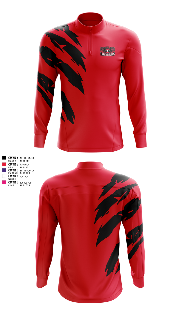 Quarter Zip Jacket, Carolina Track Hawks, Track & Field, Teamtime, Team time, sublimation, custom sports apparel, team uniforms, spirit wear, spiritwear, sports uniforms, custom shirts, team store, custom team store, fundraiser sports, apparel fundraiser