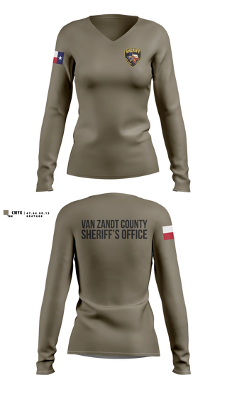 Womens Long Sleeve Vneck Shirt, Van Zandt county sheriff’s office, Police, Teamtime, Team time, sublimation, custom sports apparel, team uniforms, spirit wear, spiritwear, sports uniforms, custom shirts, team store, custom team store, fundraiser sports, apparel fundraiser